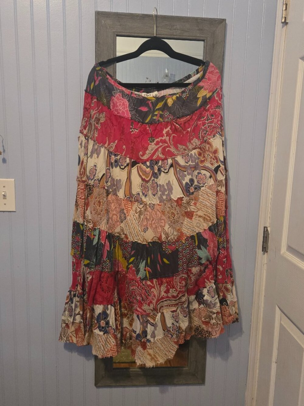 CATO 100% Cotton tiered, layer maxi skirt XL